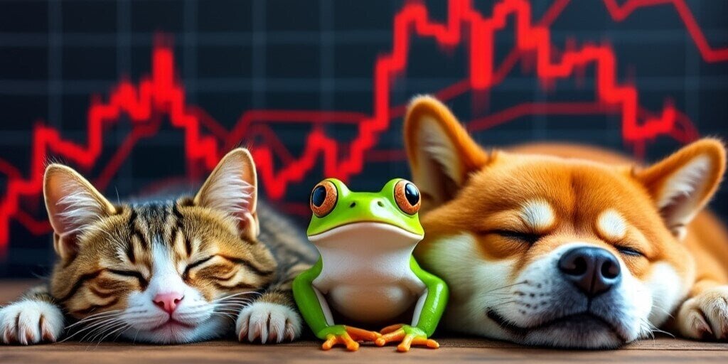 Top Meme Coins Post Double Digit Losses Amid Crypto Market Rout