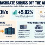Bitcoin Hashrate Shrugs off the AI Unplug, Regaining 1 ZH/s Level